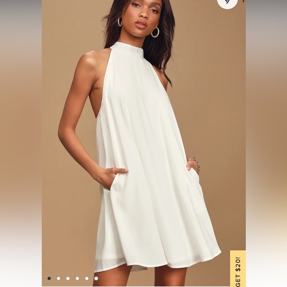 Lulu's Dresses Lulus Love Of Mine White Halter Swing Dress Poshmark